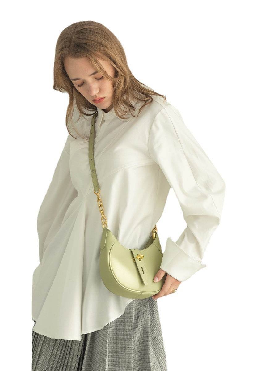 Western Style Leather Light Luxury Saddle Bag - Luxbrandz