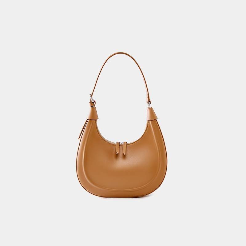 New Crescent Light Luxury Leather Crossbody Saddle Bag - Luxbrandz