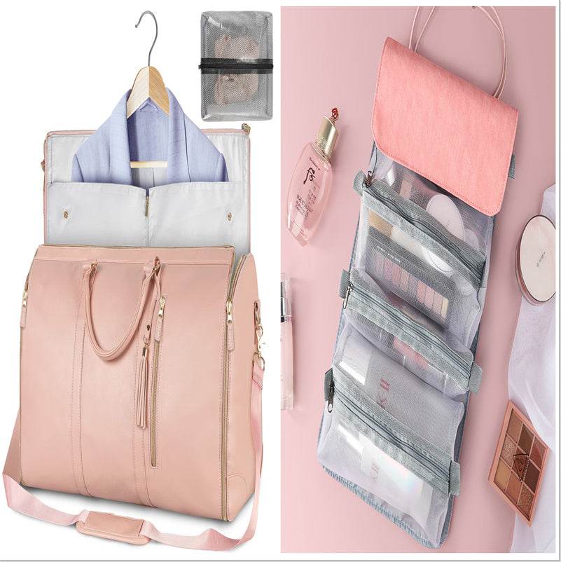 Large Capacity Travel Duffle Bag Women's Handbag Folding Suit Bag Waterproof Clothes Totes - Luxbrandz