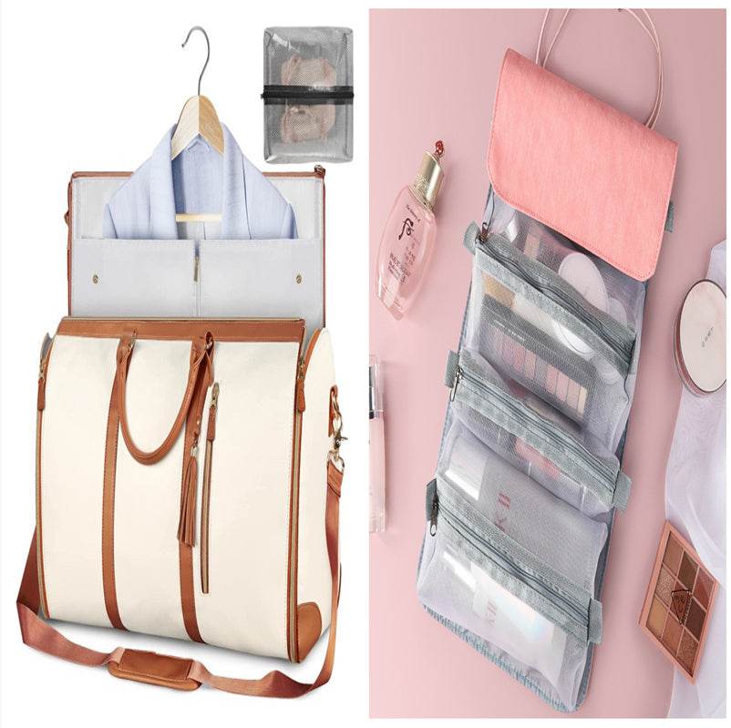 Large Capacity Travel Duffle Bag Women's Handbag Folding Suit Bag Waterproof Clothes Totes - Luxbrandz