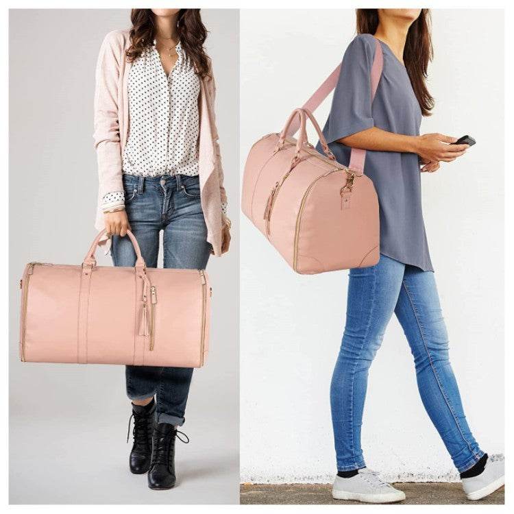Large Capacity Travel Duffle Bag Women's Handbag Folding Suit Bag Waterproof Clothes Totes - Luxbrandz