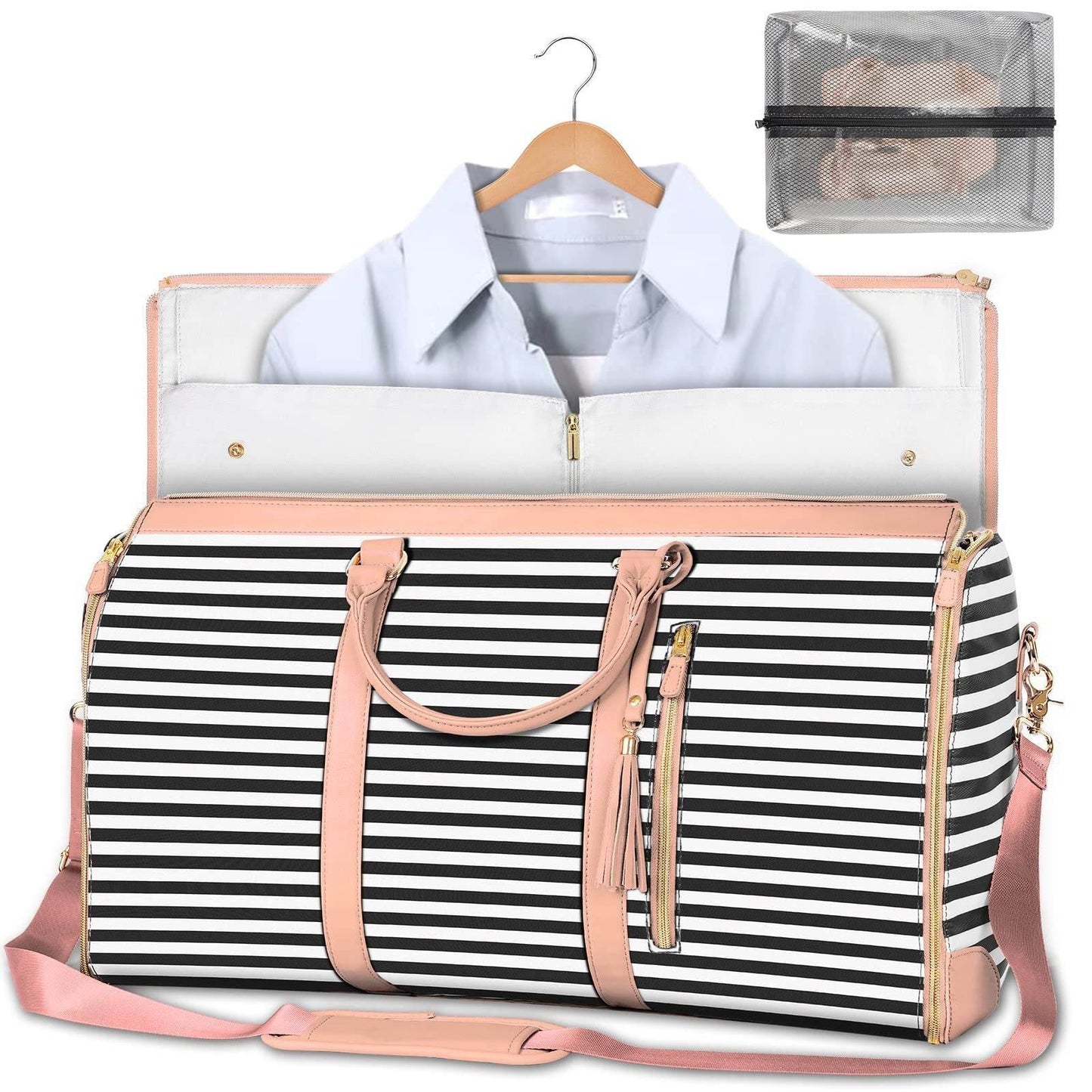 Large Capacity Travel Duffle Bag Women's Handbag Folding Suit Bag Waterproof Clothes Totes - Luxbrandz