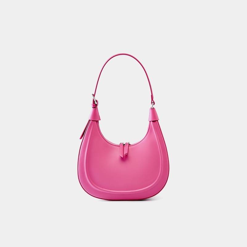 New Crescent Light Luxury Leather Crossbody Saddle Bag - Luxbrandz