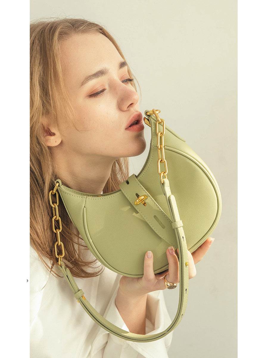 Western Style Leather Light Luxury Saddle Bag - Luxbrandz