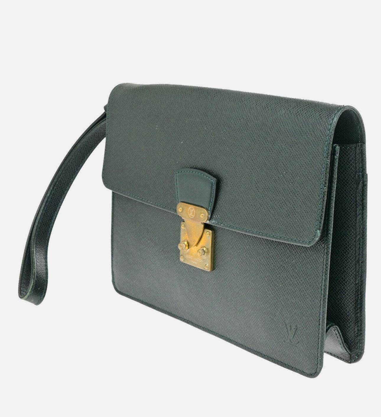 LOUIS VUITTON POCHETTE KOURAD CLUTCH HAND BAG TAIGA LEATHER GN M30194 68YG326 - Luxbrandz