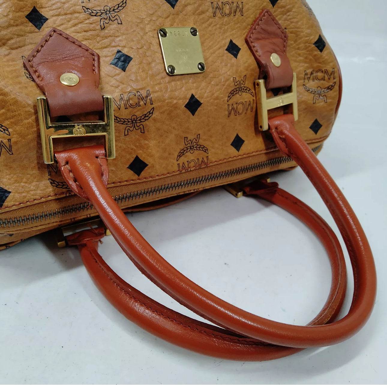 MCM Hand Bag Brown PVC in excellent condition - Luxbrandz