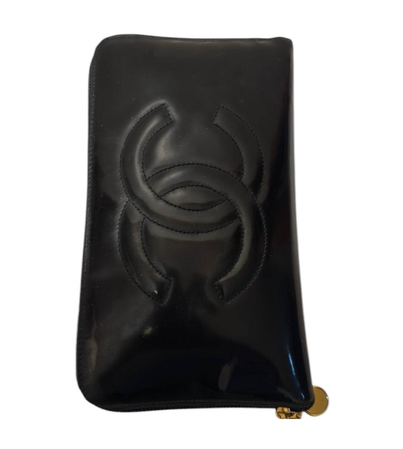 CHANEL Calf Skin Long Wallet Purse Black CC Logo With Chanel box, Dustbag &Gift Bag - Luxbrandz