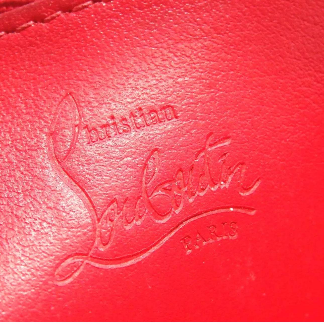 Christian Louboutin Panettone Wallet Light Gray Zip Around Studs excellent condition - Luxbrandz