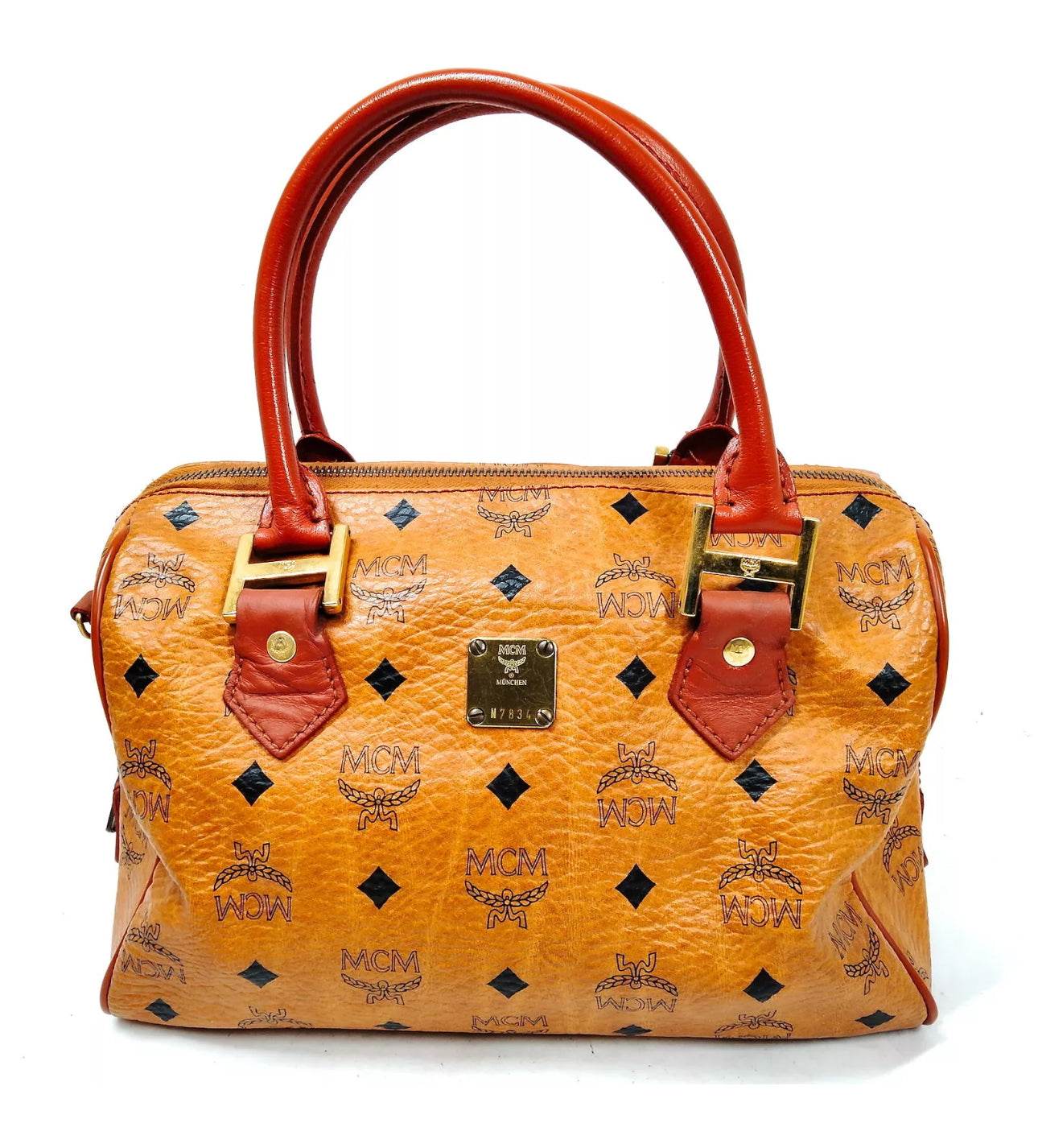 MCM Hand Bag Brown PVC in excellent condition - Luxbrandz