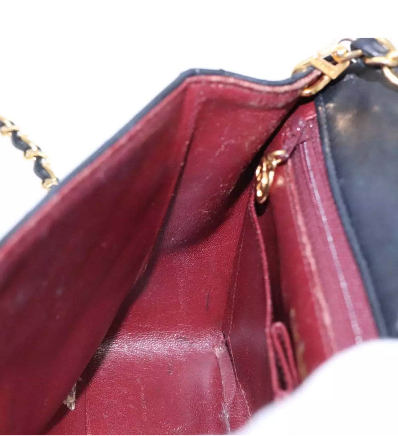 CHANEL Mini Matelasse Chain Shoulder Bag Lamb Skin Black Gold CC Auth YK15360 - Luxbrandz