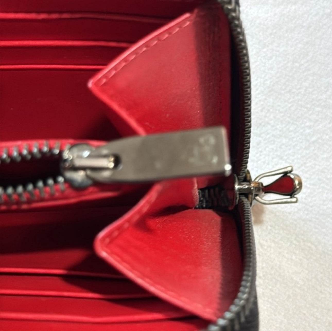 Christian Louboutin Zip Around Long wallet Genuine Leather Black Studded - Luxbrandz