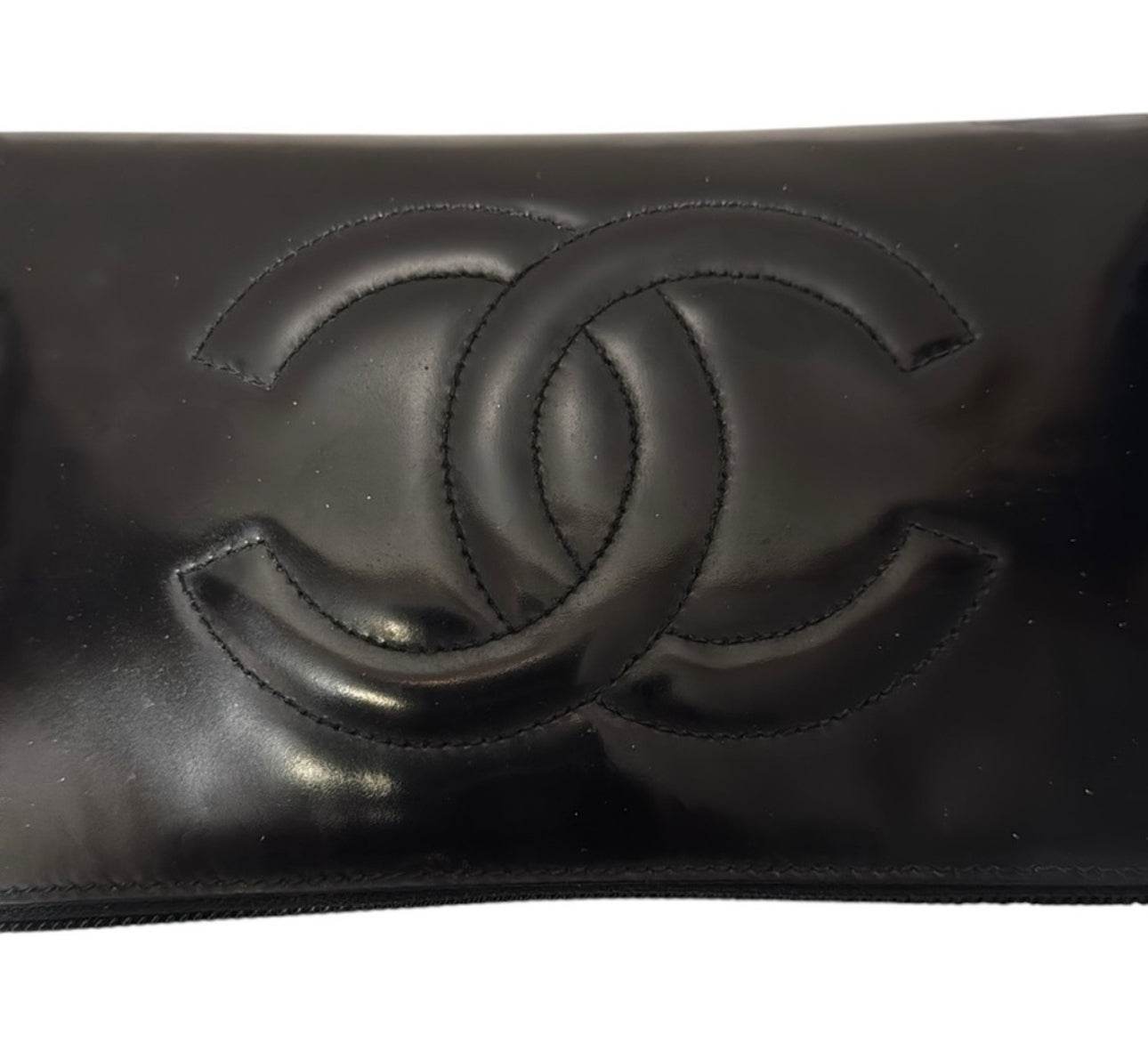 CHANEL Calf Skin Long Wallet Purse Black CC Logo With Chanel box, Dustbag &Gift Bag - Luxbrandz