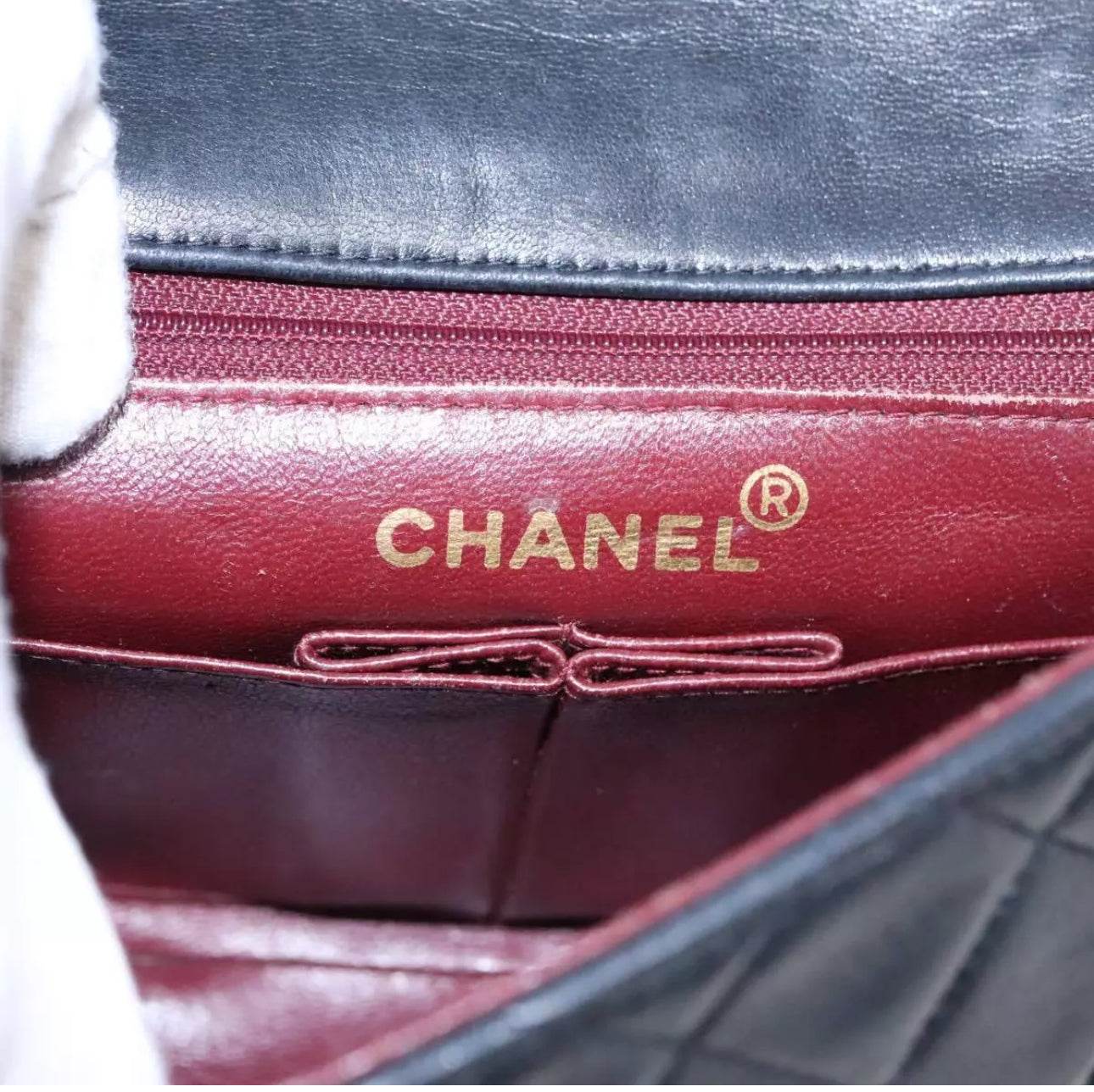 CHANEL Mini Matelasse Chain Shoulder Bag Lamb Skin Black Gold CC Auth YK15360 - Luxbrandz