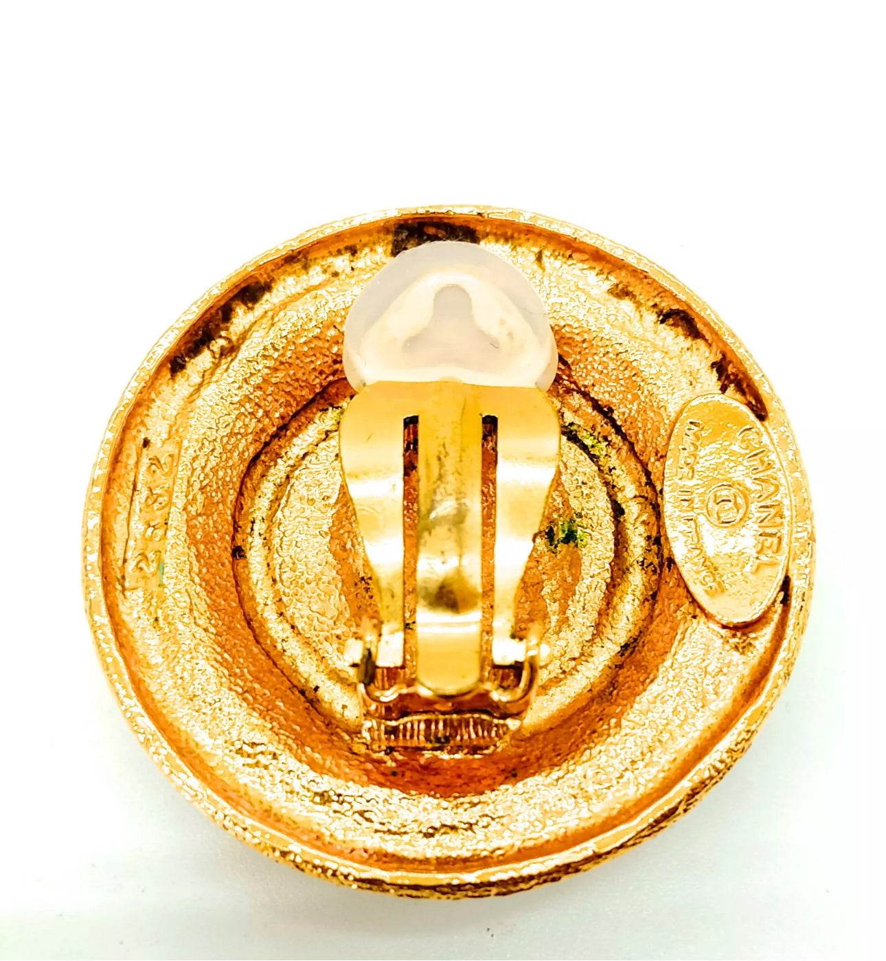 Chanel Earrings Gold Browns in mint condition - Luxbrandz