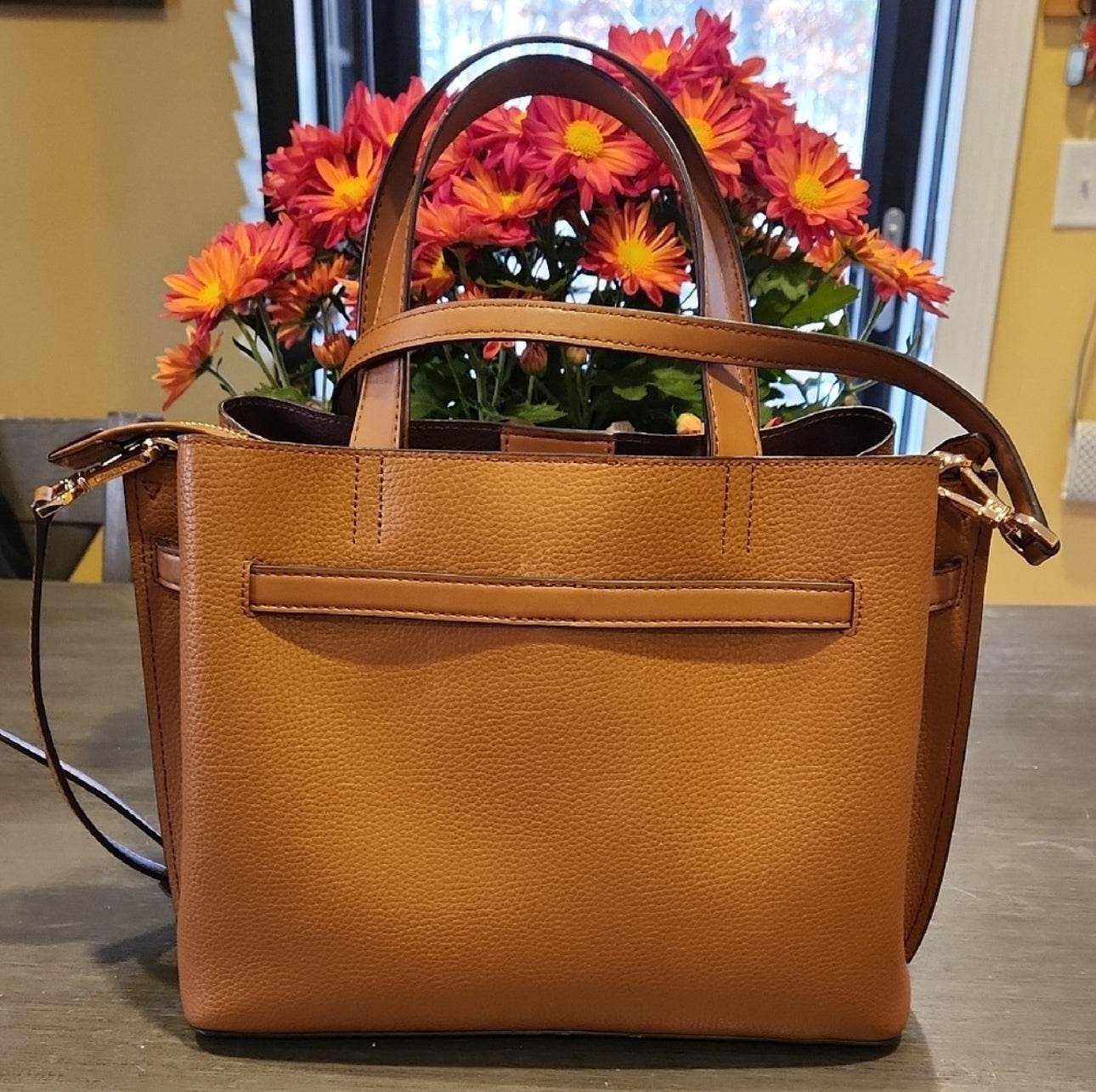 Michael Kors Hamilton Small Satchel Shoulder Crossbody Bag Honey Comb Color - Luxbrandz