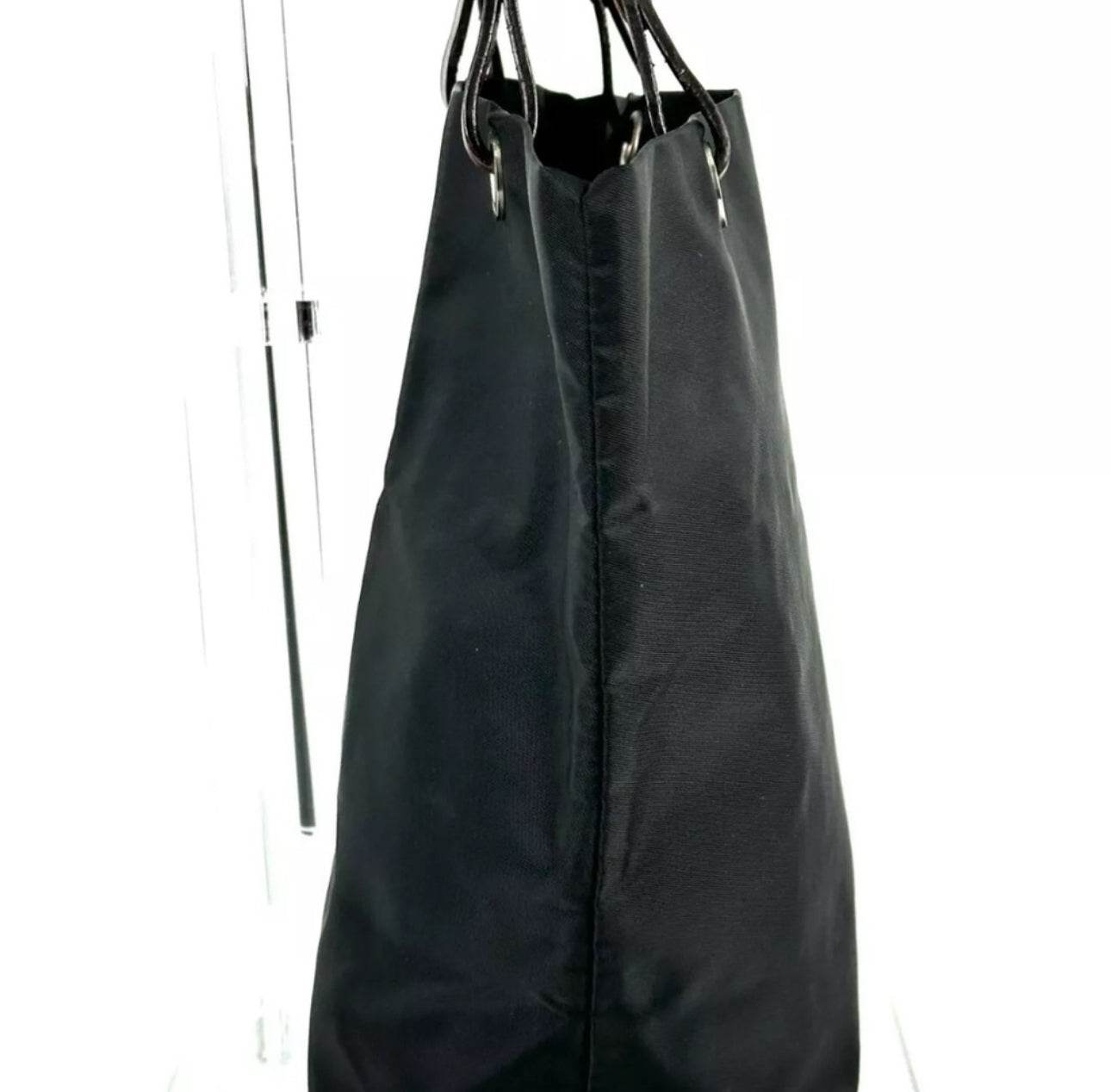 Fendi Leather Nylon Shoulder Bag Tote Bag Auth Black Medium Women Italy - Luxbrandz