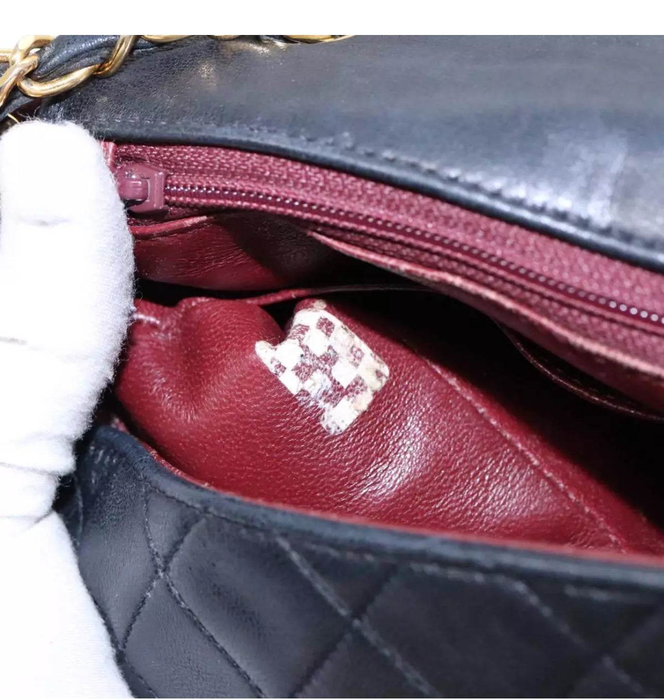 CHANEL Mini Matelasse Chain Shoulder Bag Lamb Skin Black Gold CC Auth YK15360 - Luxbrandz
