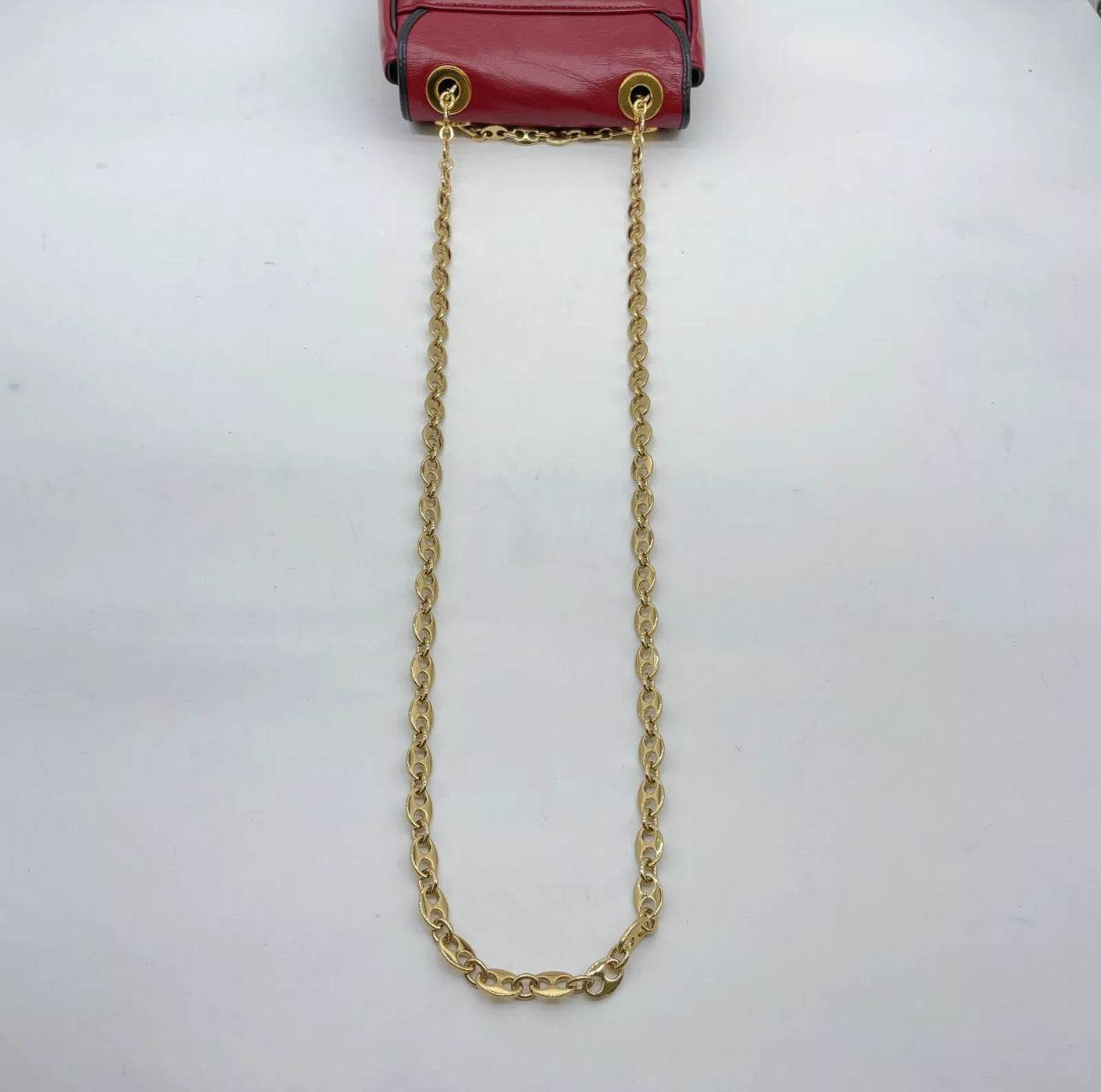 GUCCI GG Interlocking Leather Chain Red Crossbody Shoulder Bag - Luxbrandz