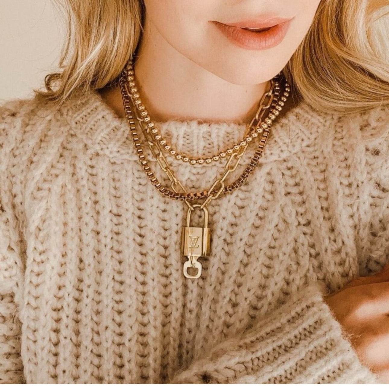 Louis Vuitton Lock and Key with Chain ready to wear in Louis Vuitton Box - Luxbrandz