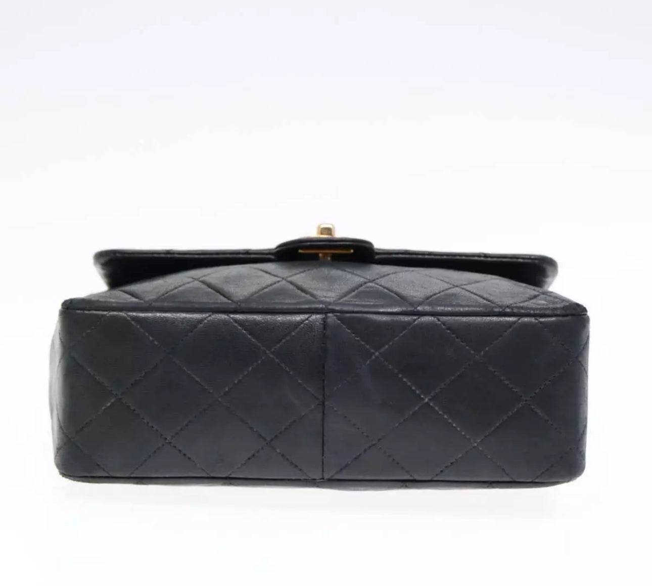 CHANEL Mini Matelasse Chain Shoulder Bag Lamb Skin Black Gold CC Auth YK15360 - Luxbrandz