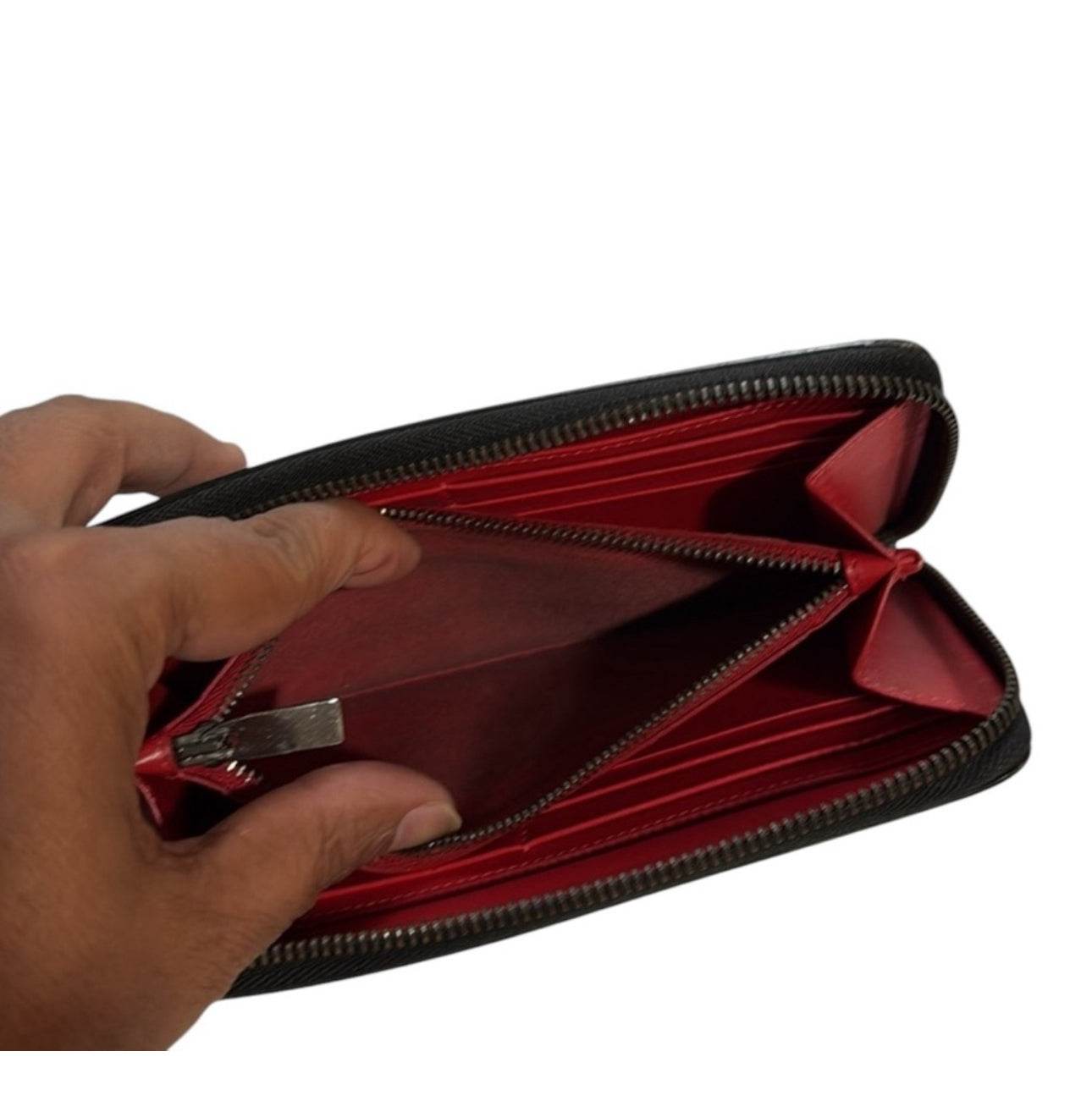 Christian Louboutin Zip Around Long wallet Genuine Leather Black Studded - Luxbrandz