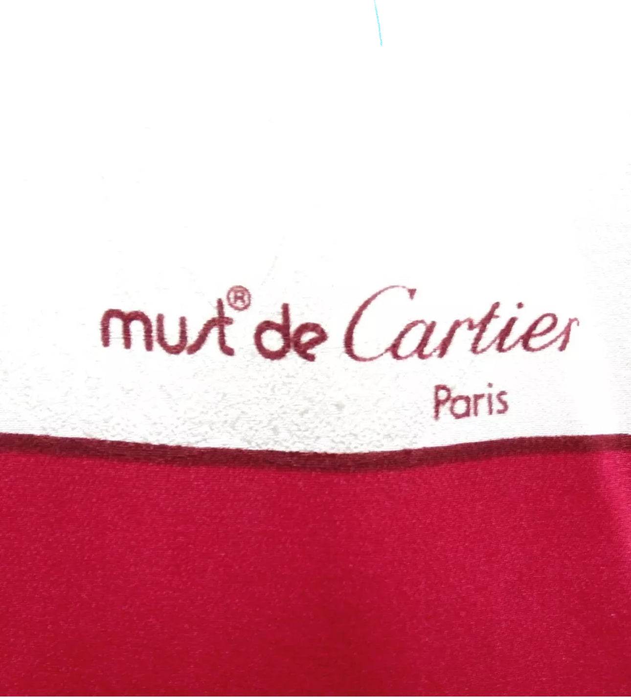 Authentic Cartier Must Line scarf silk - Luxbrandz