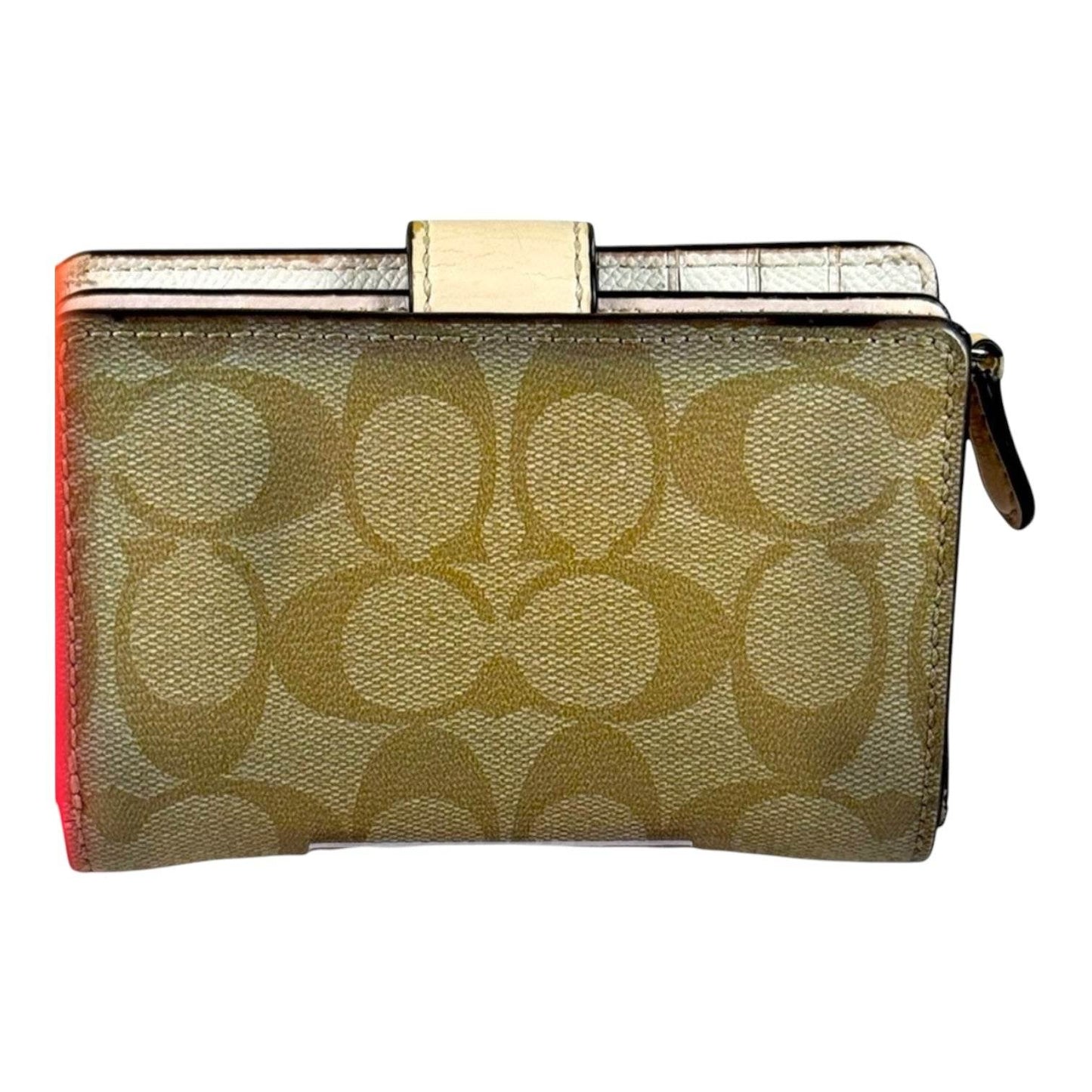Coach Signature Medium corner zip wallet in mint condition - Luxbrandz