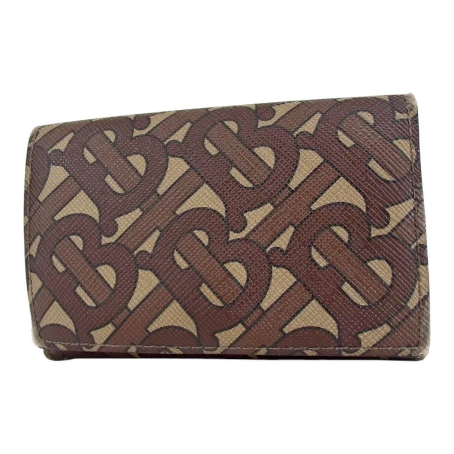 Burberry TB Monogram Tri- Fold Wallet PVC/Leather EUC Mint Condition - Luxbrandz