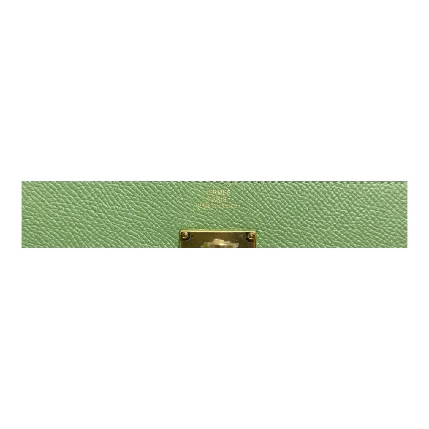 Hermes Kelly To Go Verso Vert Criquet Blue Brume Epsom Leather Gold Hardware, RARE - Luxbrandz