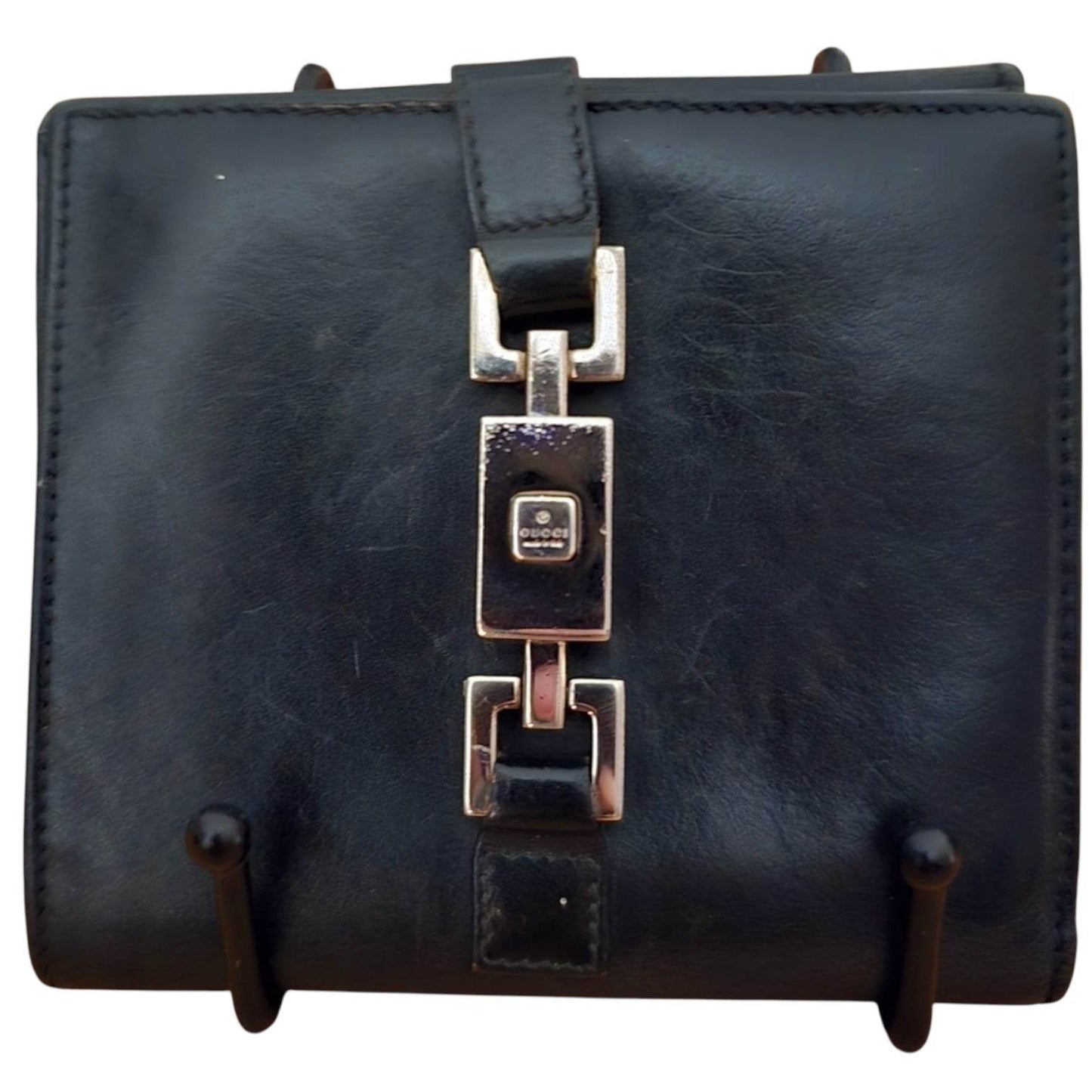 GUCCI JACKIE Genuine Leather black Bi-Fold Wallet in excellent condition - Luxbrandz