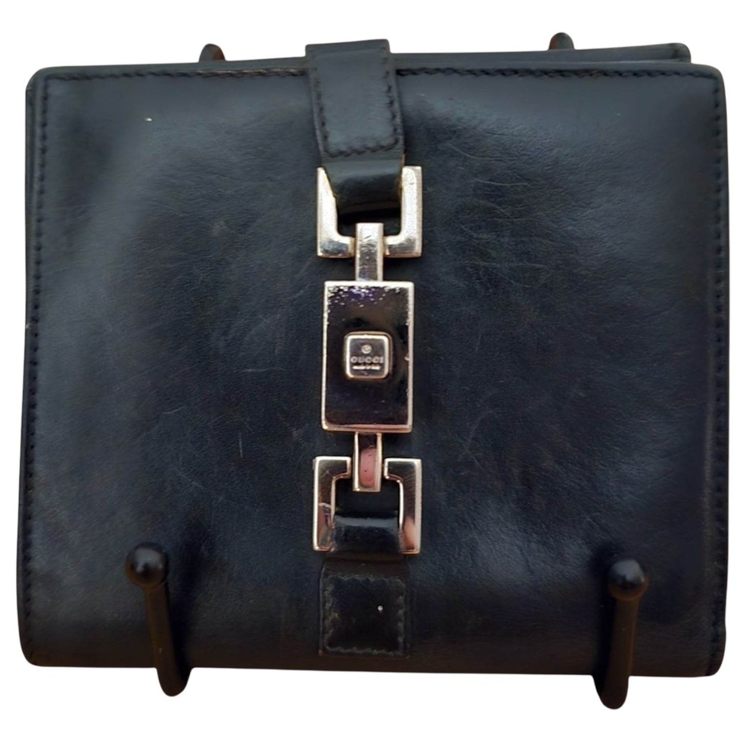 GUCCI JACKIE Genuine Leather black Bi-Fold Wallet in excellent condition - Luxbrandz