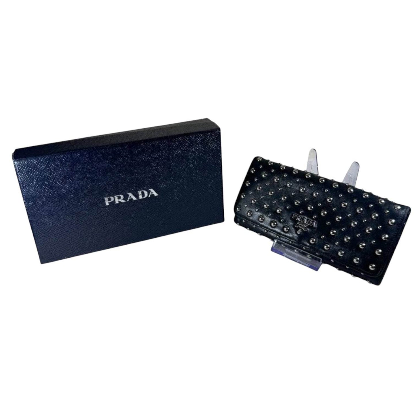 Prada Nappa Borchie Studded Wallet Continental NWOT MINT Condition - Luxbrandz