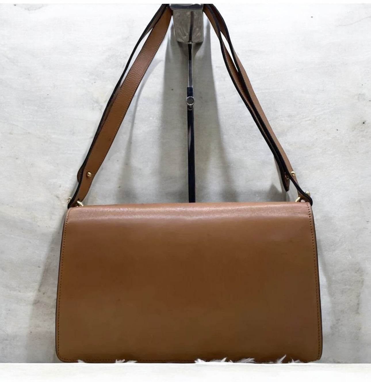 Dior Leather Shoulder Bag Auth Brown Medium Women France 112954 - Luxbrandz