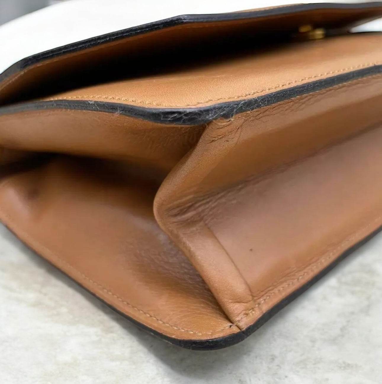 Dior Leather Shoulder Bag Auth Brown Medium Women France 112954 - Luxbrandz