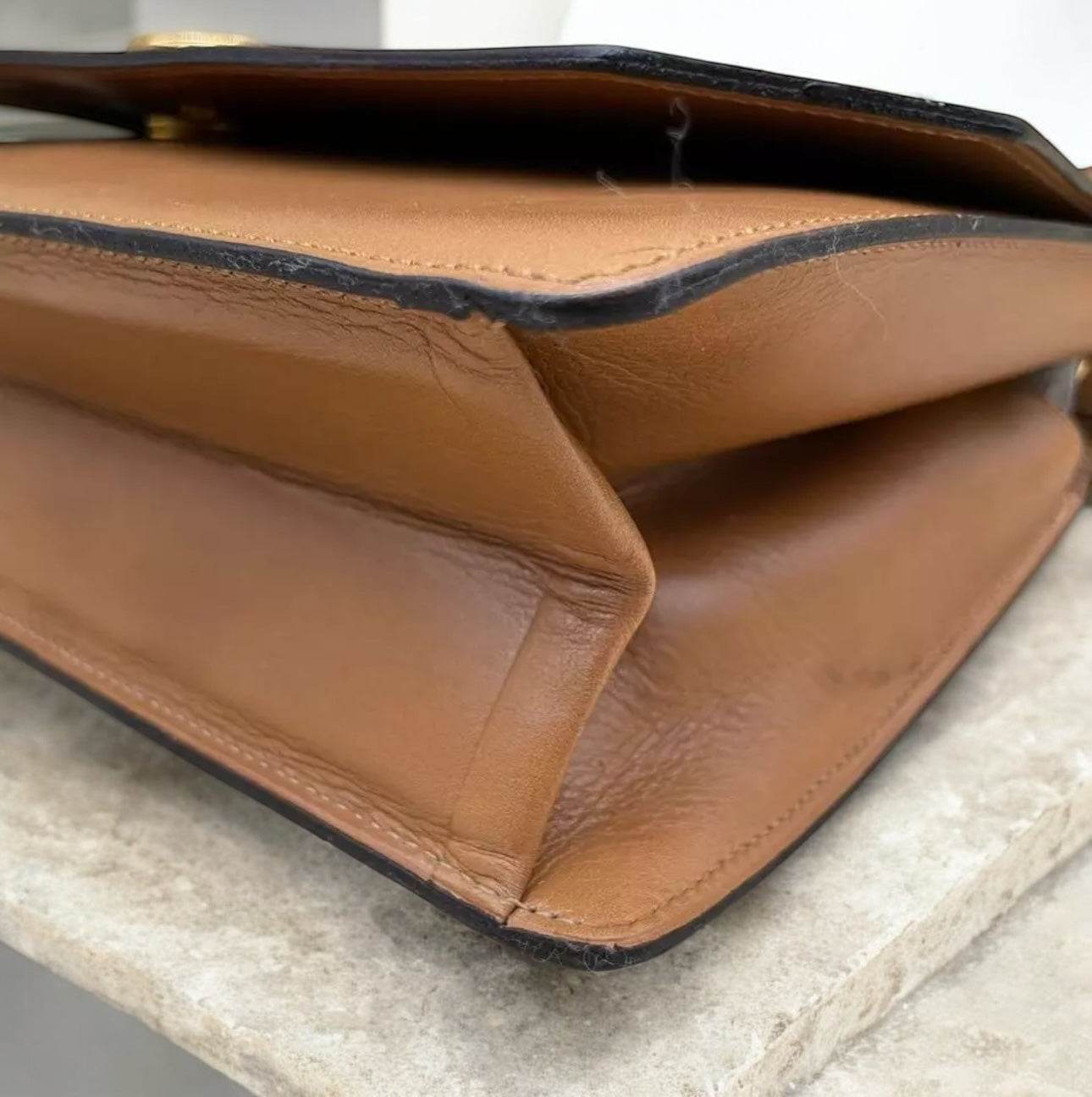 Dior Leather Shoulder Bag Auth Brown Medium Women France 112954 - Luxbrandz