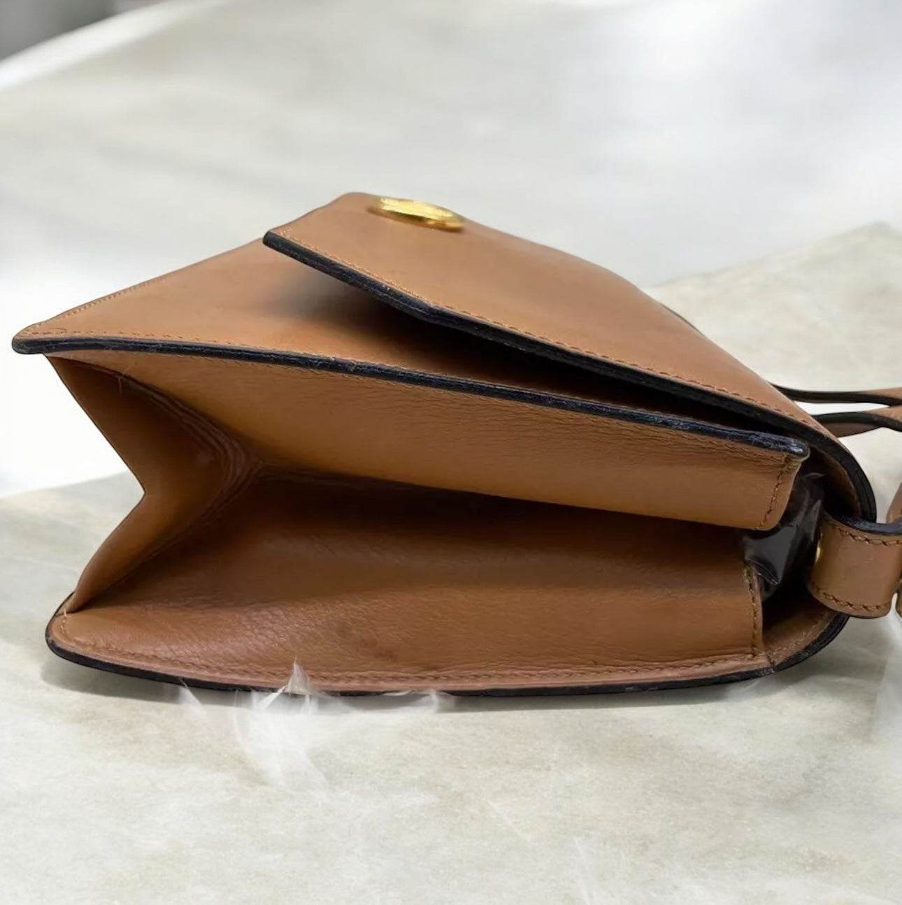 Dior Leather Shoulder Bag Auth Brown Medium Women France 112954 - Luxbrandz