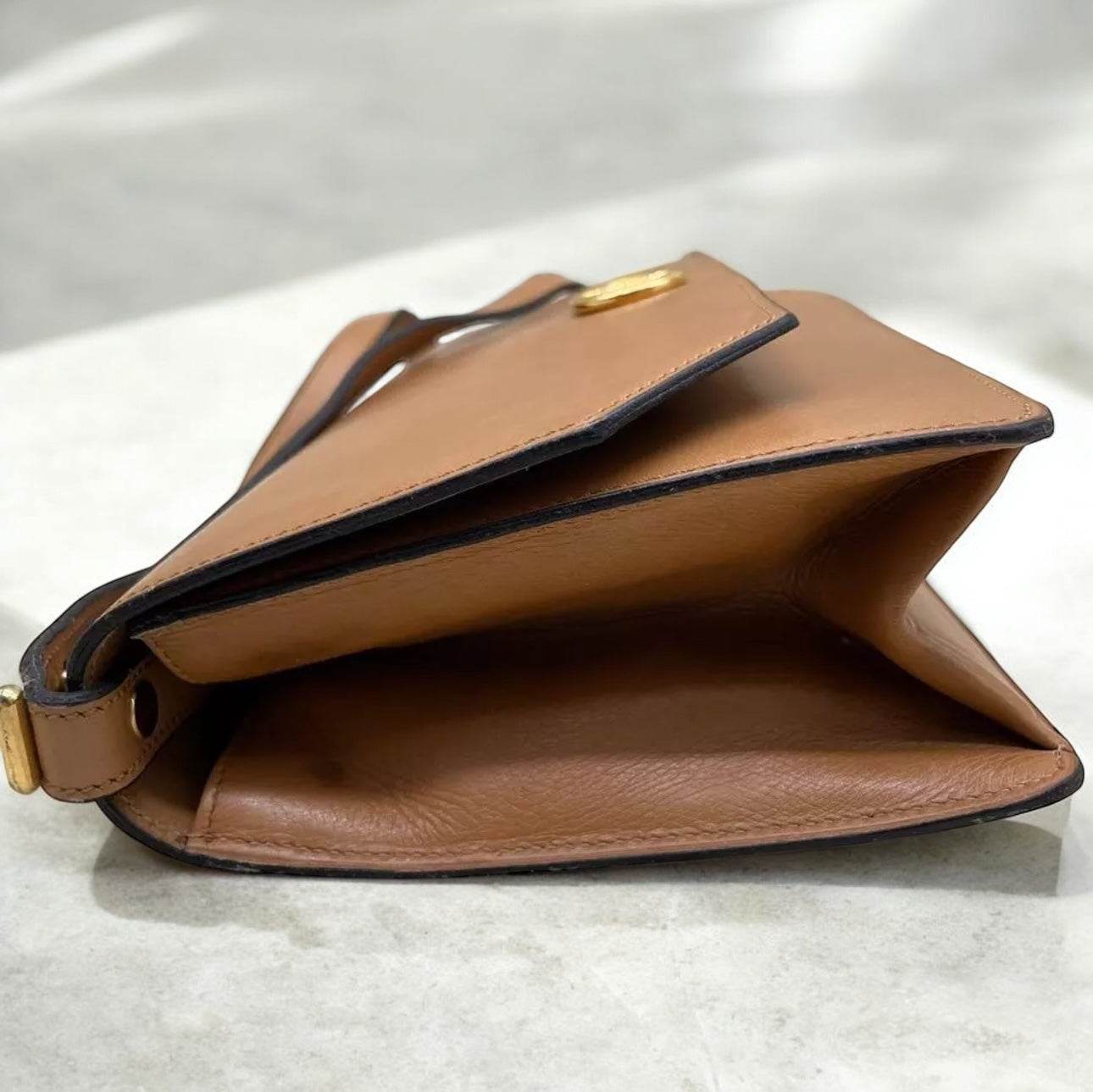 Dior Leather Shoulder Bag Auth Brown Medium Women France 112954 - Luxbrandz