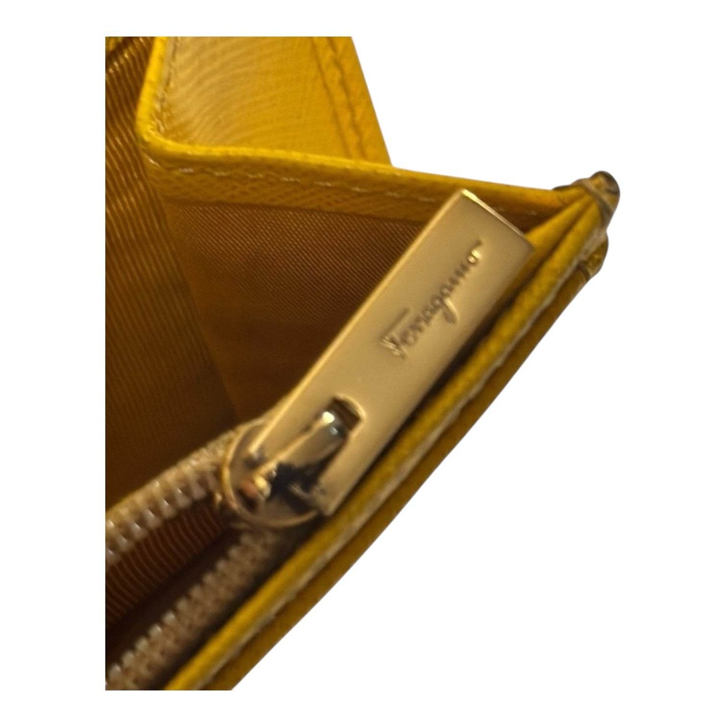 Salvatore Ferragamo Gancini Icona Continental Walley Genuine Leather Yellow - Luxbrandz