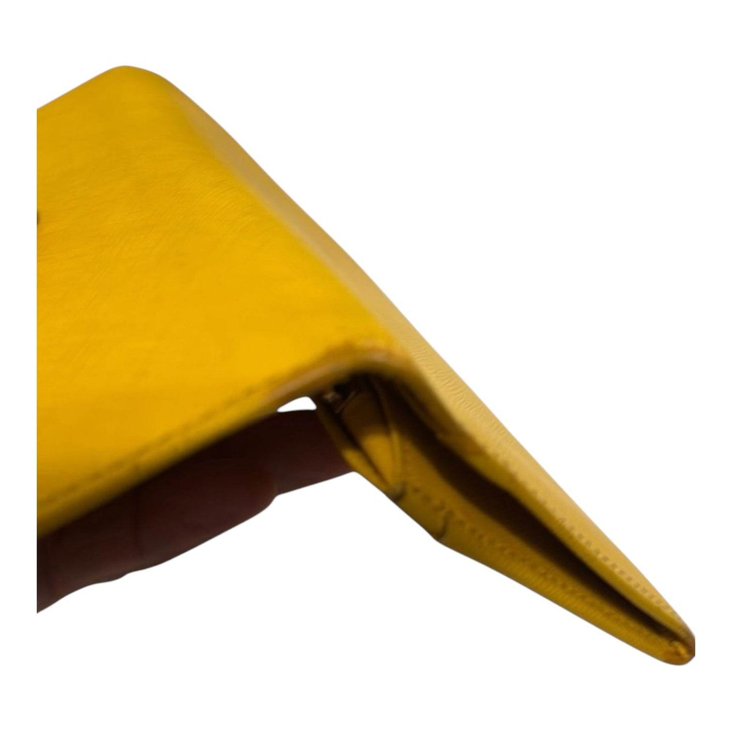 Salvatore Ferragamo Gancini Icona Continental Walley Genuine Leather Yellow - Luxbrandz