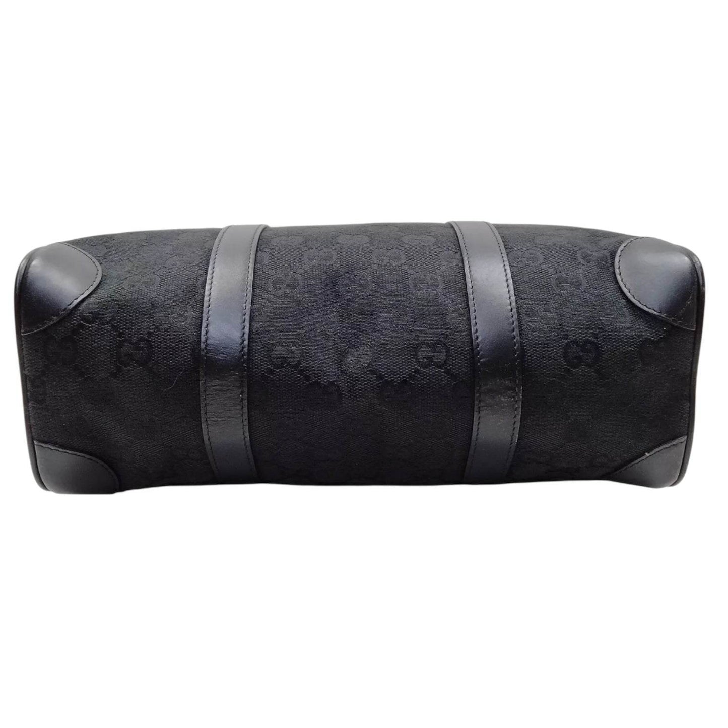Gucci Black GG Canvas Boston Bag in new condition rare find - Luxbrandz