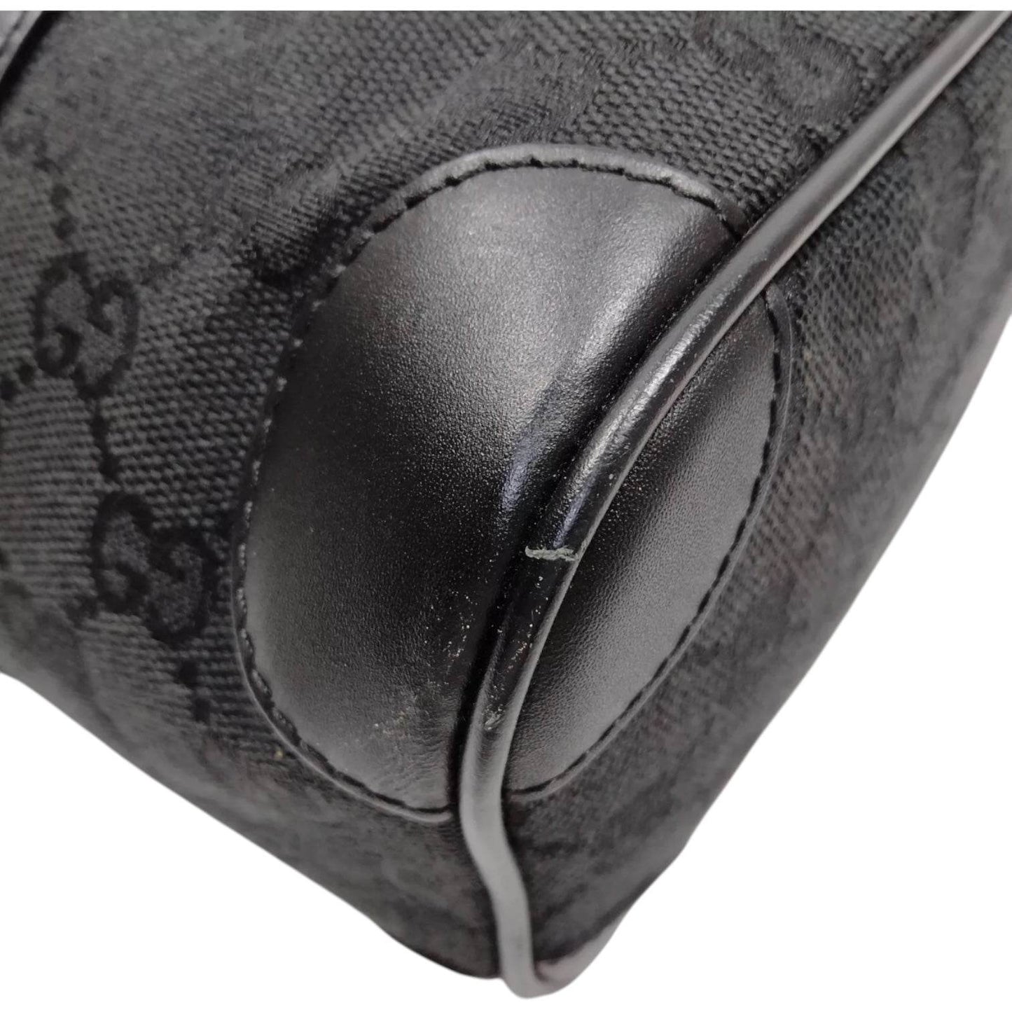 Gucci Black GG Canvas Boston Bag in new condition rare find - Luxbrandz