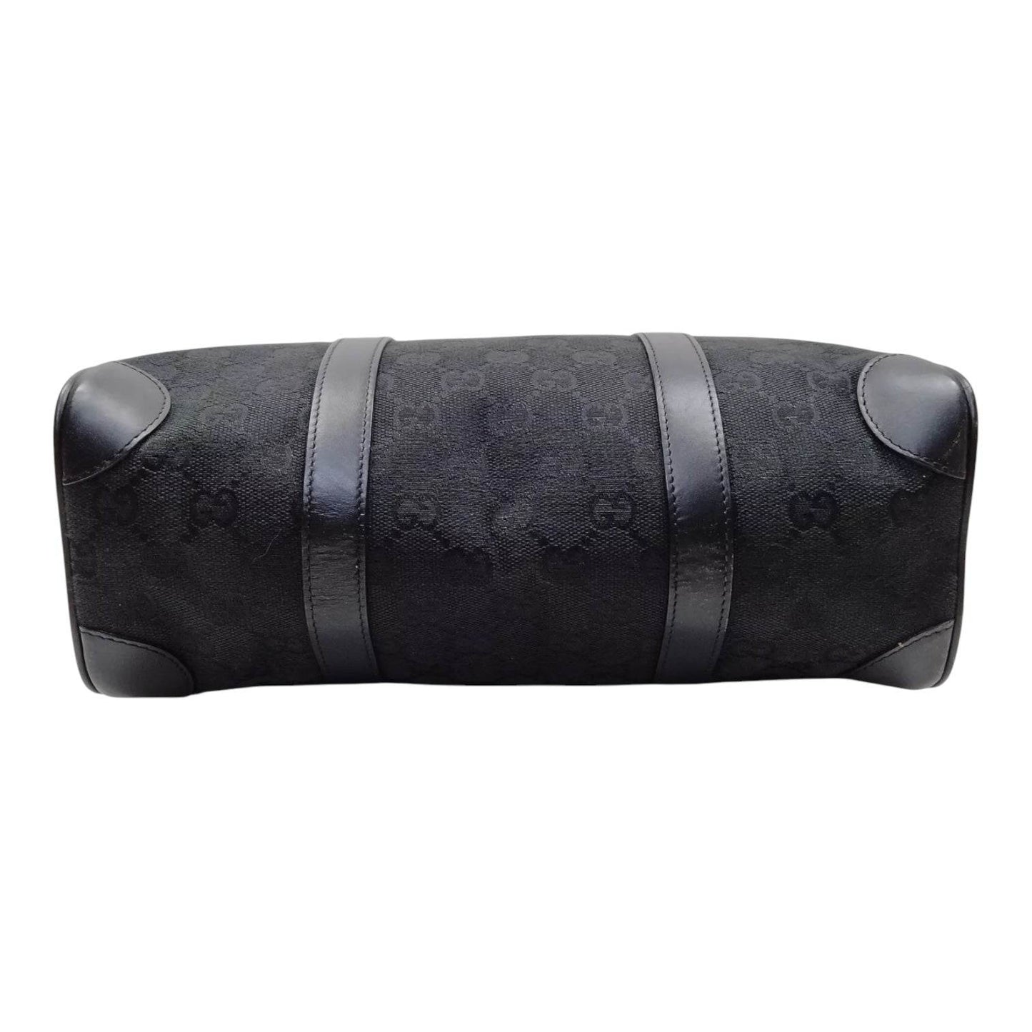Gucci Black GG Canvas Boston Bag in new condition rare find - Luxbrandz