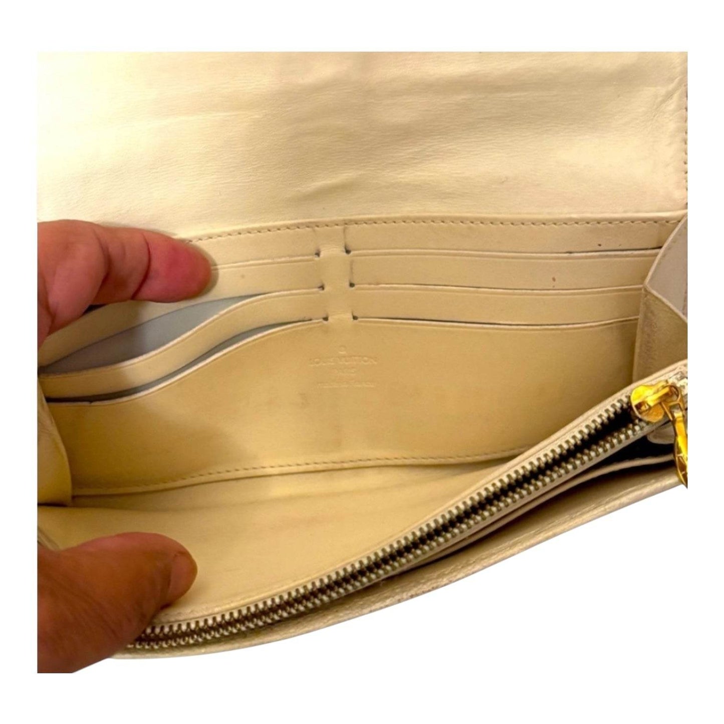 Louis Vuitton Favori Suhali Leather Wallet Portefeuille Le Fabuleux Cream 860548 New Condition - Luxbrandz