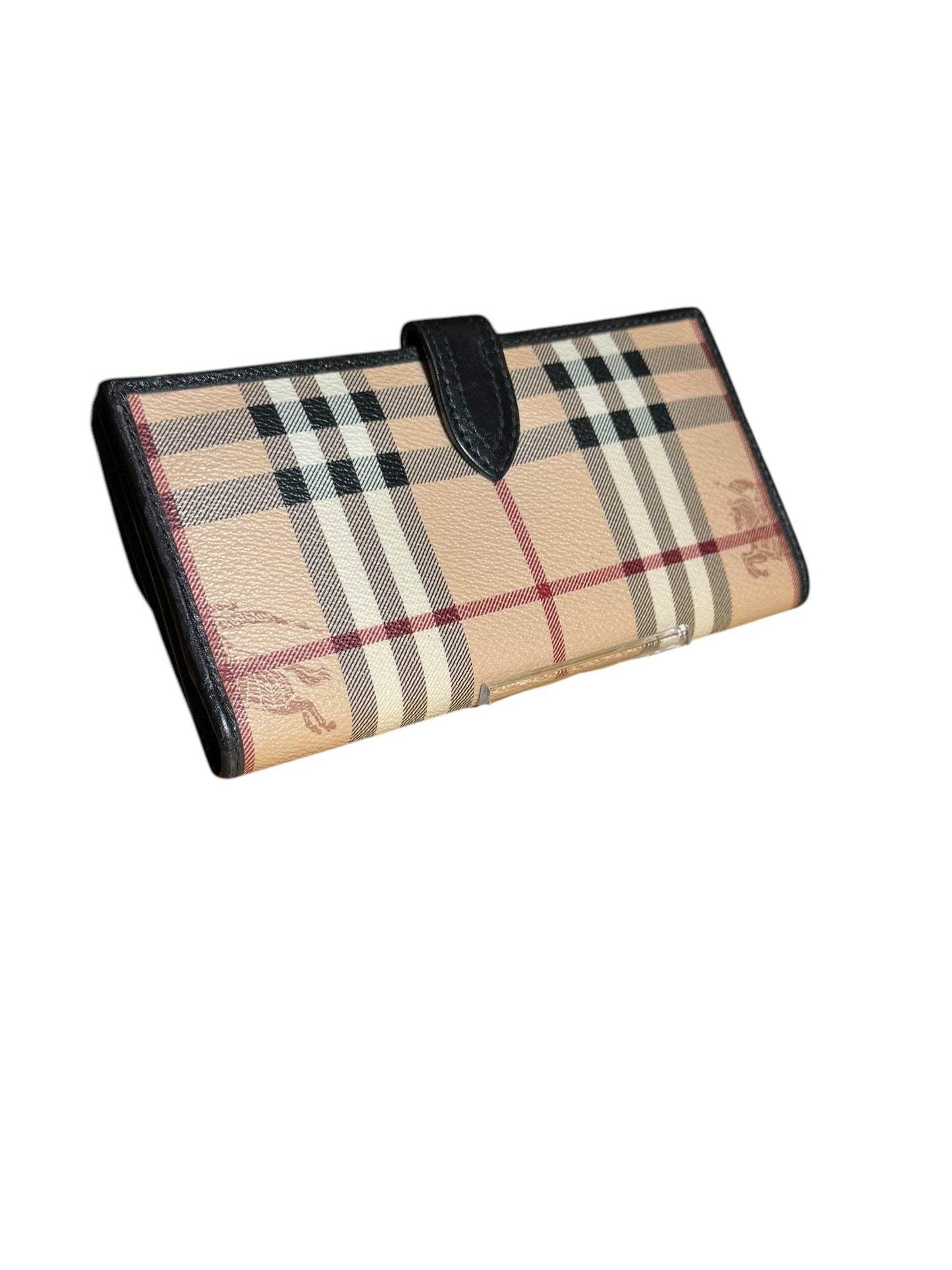 BURBERRY Haymarket Check Coated Canvas Long Continental Wallet - Luxbrandz