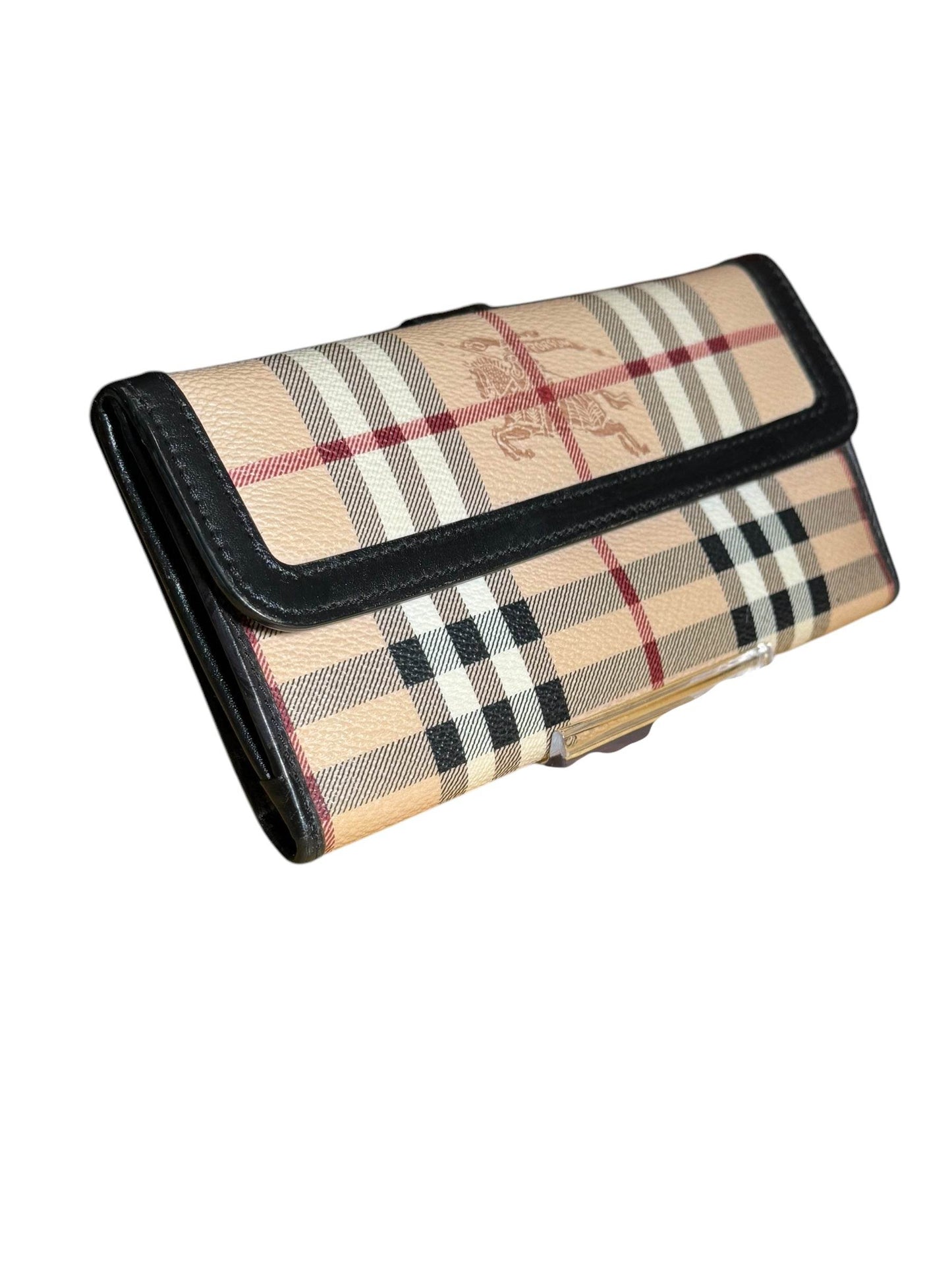 BURBERRY Haymarket Check Coated Canvas Long Continental Wallet - Luxbrandz