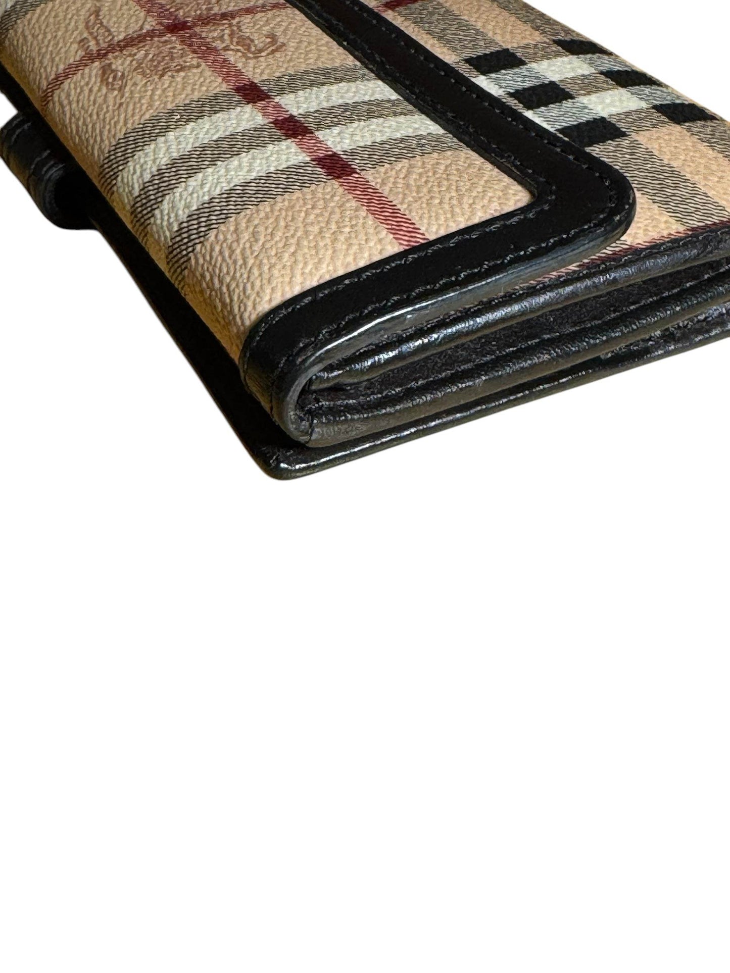 BURBERRY Haymarket Check Coated Canvas Long Continental Wallet - Luxbrandz