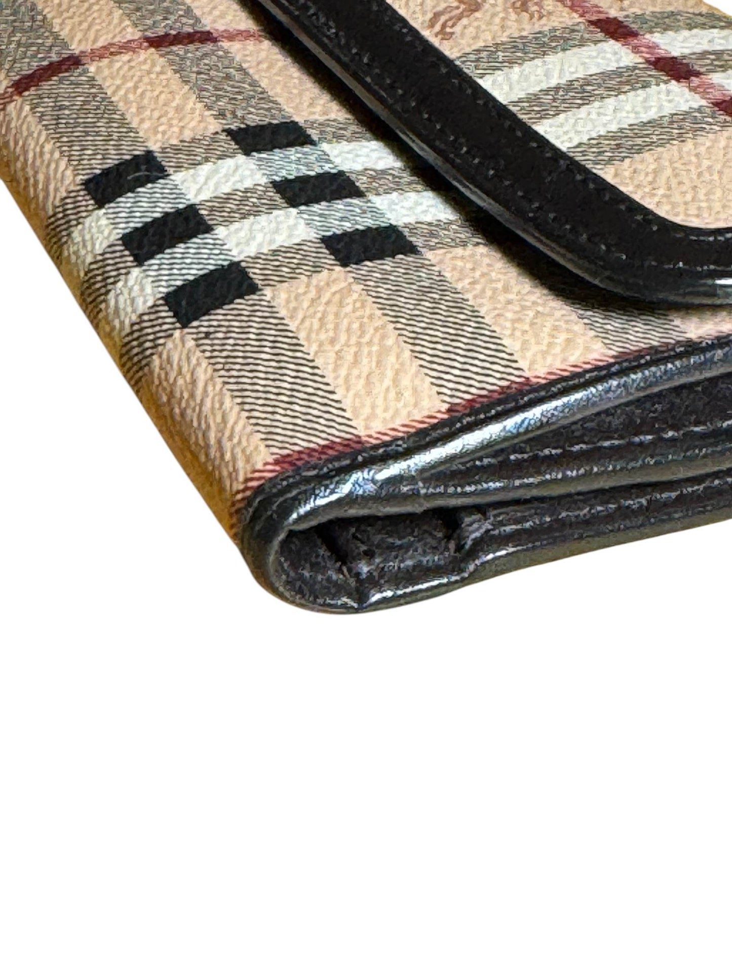BURBERRY Haymarket Check Coated Canvas Long Continental Wallet - Luxbrandz