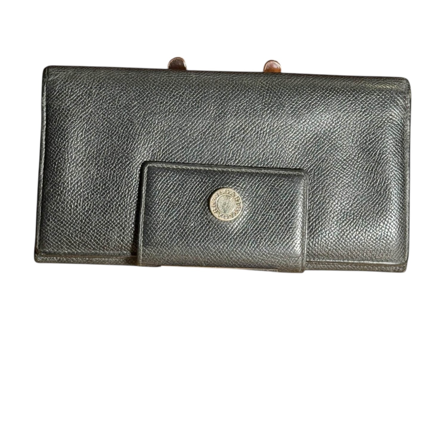 Bvlgari Black Leather Long Bifold Wallet in NWOT mint condition.