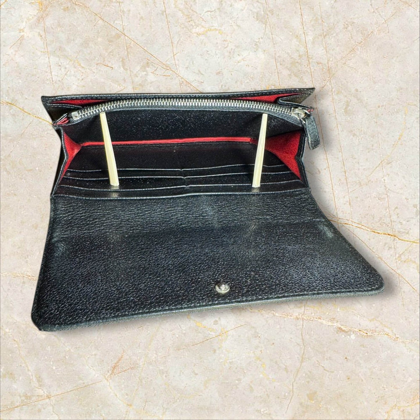 Bvlgari Black Canvas Long Wallet Authentic - Luxbrandz