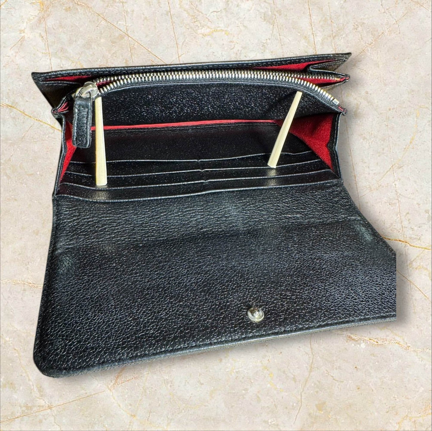 Bvlgari Black Canvas Long Wallet Authentic - Luxbrandz